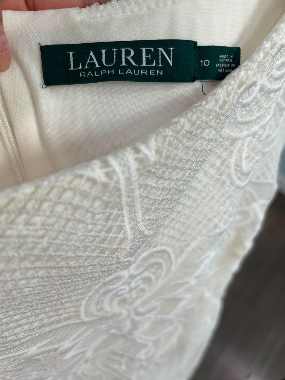 Lauren Ralph Lauren White Embroidered Lace Slip